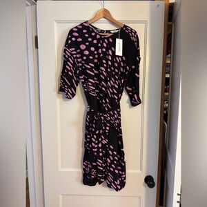 Marimekko Black and Pink Long Sleeve Dress